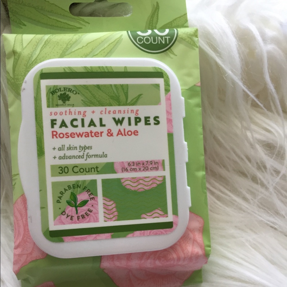 🔥5/$30🆕 Bolero Rosewater & Aloe Facial Wipes